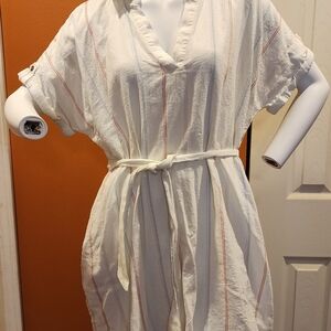 Maurices White Dress with Red and Blue Accents